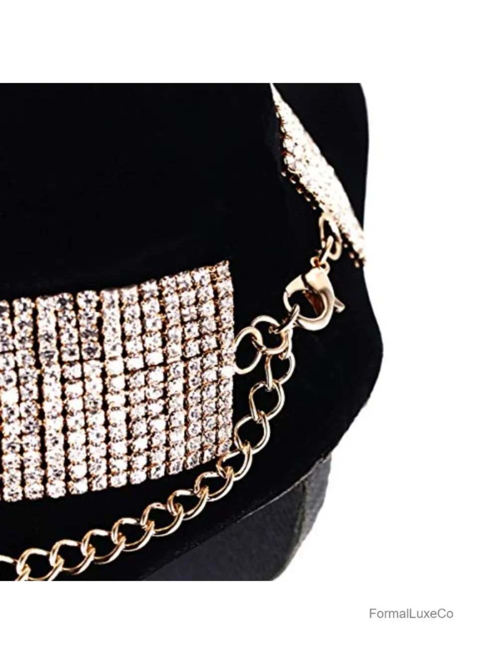 Rhinestone Tassel Bib Choker Collar Chunky Costume Necklace